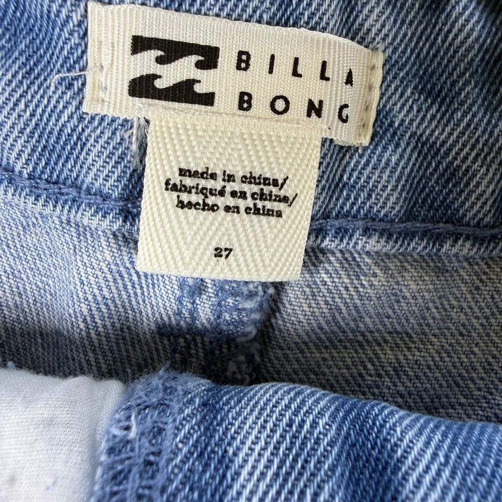 Billabong Westerly Denim Cargo Shorts Light Wash Raw Hem Size 27 - Picture 4 of 7